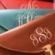 Set of 2 - Bridesmaid Monogram Clutches Gifts, Bridal Shower Parties, Wedding Purse, Sorority Gifts