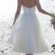 H1635 Lovely polka dot tea length simple wedding dress