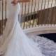 H1633 Modest lace scalope half sleeves mermaid wedding dress
