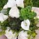 Wedding Succulents and Roses Bouquet - White Roses and Callas Natural Touch Silk Flower Bride Bouquet