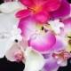 Wedding Fuchsia Pink and Lilac Natural Touch Orchids and Plumerias Silk Flower Bride Bouquet