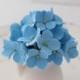Hair bobby pin polymer clay flowers. Set of 6.  light blue hydrangea - 3 with 2 flowers and 3 with 4 flowers