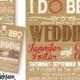 iDo BBQ Wedding Invitation. Kraft/Cardboard look. Printable PDF/JPG invitation. I design, you print.