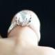 Lotus Flower Diamond & White Sapphire Engagement ring 3.5 ct 9mm Round-Custom-Wedding-Anniversary-14k 18k White Yellow Rose Gold-Platinum