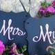 Mr and Mrs Sign for Wedding Sweetheart Table Mr and Mrs Chair Signs Mr and Mrs Table Sign Mr Mrs Chair Signs Personalized Wooden Signs
