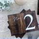 Wedding Double Sided Table Numbers, Horizontal Wooden Table Numbers, Rustic Table numbers, Wood Table Numbers, Calligraphy Table Numbers