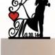 Custom Wedding Cake Topper Personalized Silhouette With Wedding Date - Initial - Keepsake - Couple Silhouette - Groom and Bride - Topper