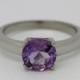2ct Amethyst Solitaire ring in Titanium or White Gold - engagement ring - wedding ring - handmade ring