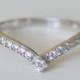 V Ring - V Ring with Swarovski Gems - V Thin Silver Ring - Engagement Ring - Wedding Band - Ring - Bridesmaids Gift - Valentine's Day Gift
