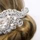 Wedding crystal heart bridal comb.  Pearl and crystals bridal hair comb. Vintage style crystal wedding headpiece.