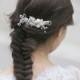 Bridal Hair Comb , Wedding Hair Piece , Wedding Pearl Comb , Ivory Hair Comb , Natural Pearl Headpiece , Bridal Hair Accessories
