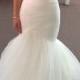 H1632 Gergous jeweled empire tulle mermaid wedding dress