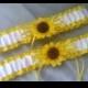 Sunflower Bridal Garter Set Sunshine Yellow White Wedding Garter