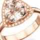 Morganite diamond ring , morganite rose gold ring , Halo Diamond Morganite Engagement Ring , diamond halo ring , morganite wedding ring