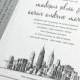 Madison Booklet New York Skyline Wedding Invitation Sample - New York, Boston, Chicago, Dallas, Los Angeles, San Francisco
