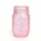 Light Pink Glittered Pint Mason Jar, Flower Vase, Wedding Decoration, Makeup Brush Holder, Pen and Pencil Holder, Bulk Discount Available