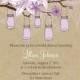 Purple Mason Jar Bridal Shower Invitation - Hanging Mason Jars Bridal Shower Invite - Lilies Wedding Shower - Lilies Bridal - 1241 PRINTABLE