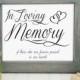Printable in loving memory wedding sign, memorial sign, 8x10 elegant wedding sign, wedding decor, instant download