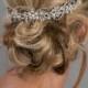 Bridal Hair Swag, Pearl and Rhinestone Headpiece, Wedding Hair Vine - Konchessa