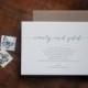 Modern Calligraphy Letterpress Wedding Invitation - Style A SAMPLE