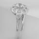 14k white gold Ring set, pure natural white Ceylon Sapphire ring Art Deco Engagement ring P-026