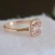 Rose gold ring  about 1.1 carat AAA peach sapphire inlaid with white sapphires  Sku - *** 1ct peach with sapphires
