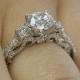 20k Rose Gold Verragio INS-7074R Braided 3 Stone Engagement Ring