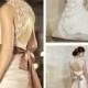 Luxury Beaded Queen Anne Mermaid Wedding Dresses with Keyhole Back