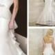 Modern Mermaid Strapless Ruched Bodice Wedding Dresses with Ruffled Skirt