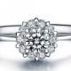 Round Shape Cluster Settings Diamond Engagement Ring 14k White Gold or Yellow Gold Art Deco Diamond Ring