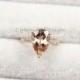 14K Rose Gold Ring 2.1ct Pear Shaped Morganite Engagement Ring Stacking diamond Morganite Jewel Morganite Engagement Ring Morganite Jewelry