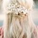 Bridal Headpiece, EMMA ANNE Bridal Pearl Hair Comb,Freshwater Pearl Hairpin, Swarovski Comb, Gold Bridal Pearl Headpiece, Bridal Hairclip