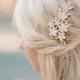 Rose Gold Bridal Hair Comb,Bridal Hair Comb, Swarovski Crystal Rose Gold Comb, Diamante Wedding Comb, Rosegold Bridal Hair Comb