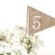 Wedding Table numbers, rustic table numbers, burlap table numbers , table number flag rustic table decor personalized wedding centerpiece
