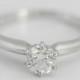 Solitaire Diamond Engagement Ring in 14k White Gold