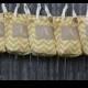 Rustic Tote Bags, Set of 5 Bridesmaid Bags, Yellow Chevron Bags, Beach Bags