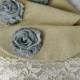 Set of 5 - bridesmaids clutches, cotton linen lace clutches, wedding purse bags (Ref: CL888) CHOOSE Your Color Flower