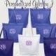 5 Personalized Zippered Tote Bags, Bridesmaid Gift Set of 5- Bridesmaid Gift- Personalized Bridesmaids Tote- Wedding Party Gift- Name Tote-
