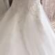 V-neck And Low Illusion Back Beaded Wedding Gown 