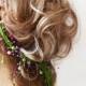 Wedding Crown,  Floral Wedding, Colorful Wedding Crown, Bridal Headband, Neon Green Colored Pearls, Hair Accessories, Wedding Hair Accessory