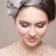 Silver bow headpiece, wedding millinery fascinator