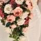 Jacquie Cascading Wedding Bouquet by Ciel De Lys Peonies Roses Silk Flowers Cascade Wedding Flowers Bridal Bouquet