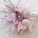 Pink Beach Bridal Bouquet - Sea urchins Seashells Beach Wedding