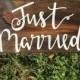 Just Married sign, wedding decorations, rustic wedding, boho wedding, wedding signage, rustic wedding decor, stained wedding sign