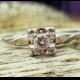 Vintage Antique .18ct Transitional Cut Diamond Unique Engagement Ring 14k White Gold 1950's Keepsake