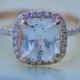 reserved -White sapphire engagement ring 14k rose gold diamond ring 2.02ct cushion sapphire