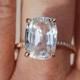 Blake Lively ring White Sapphire Engagement Ring cushion cut 18k rose gold diamond ring 8.03ct White champagne sapphire ring