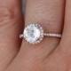Rose gold engagement ring Champagne sapphire diamond ring 14k rose gold round sapphire