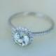 Jasmine sapphire ring 1.28ct unheated sapphire halo diamond ring 14k white gold engagement ring