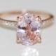 Engagement ring diamond ring 3.58ct Lavender Peach oval sapphire ring. Engagement ring by Eidelprecious